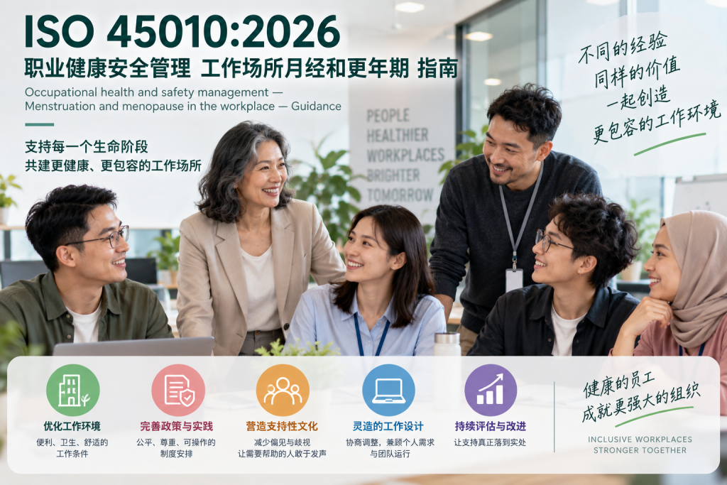 ISO 45010:2026发布：让月经与更年期健康获得工作场所支持-苏州设施管理（现代后勤）产业标准化联盟